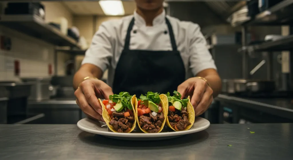 Quick and easy beef tacos filled with flavorful ground beef, lettuce, cheese, and salsa, perfect for any taco night.