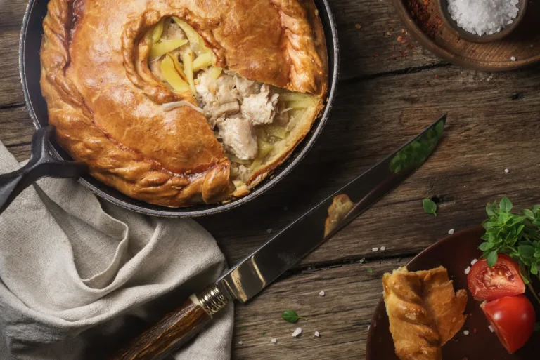 Pillsbury Chicken Pot Pie fresh out of the oven with a golden flaky crust