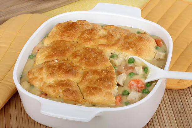 Pillsbury Chicken Pot Pie with a flaky golden crust and creamy chicken and vegetable filling