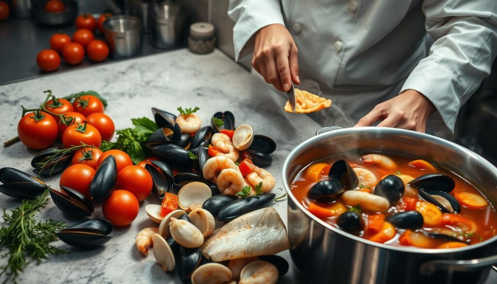 Cioppino Seafood Stew Preparation