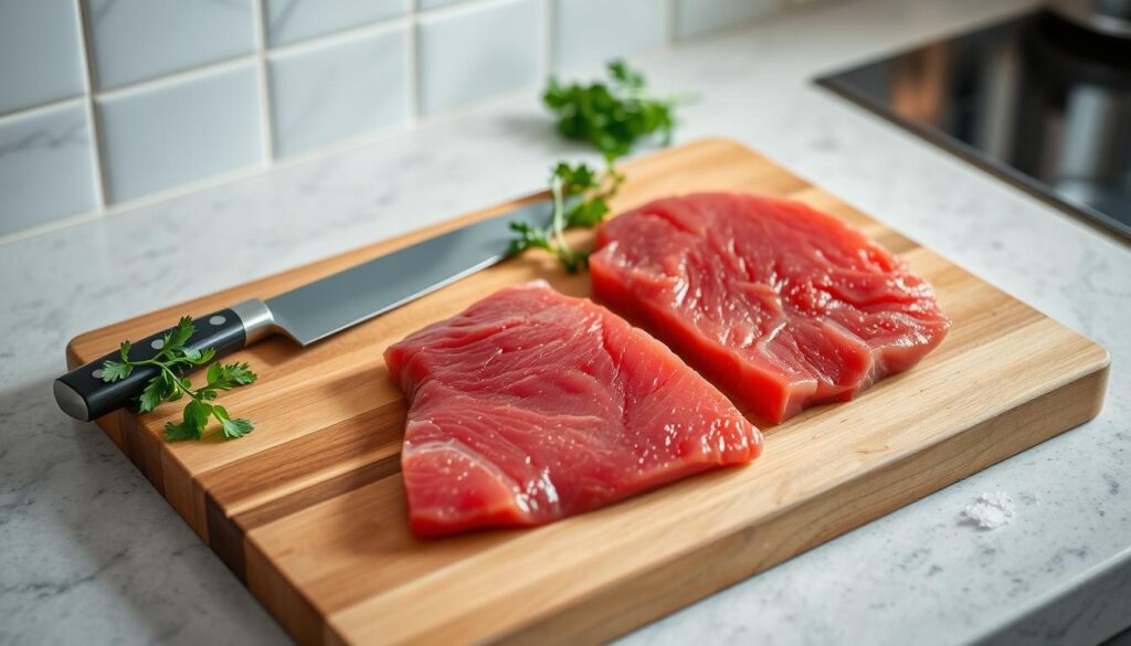 Preparing Tuna Steaks for Cooking