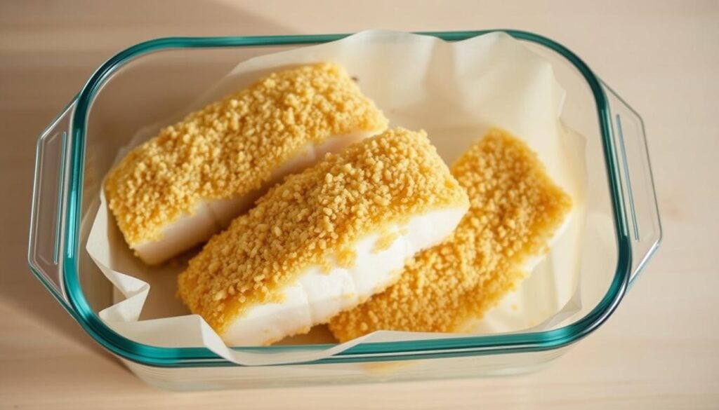 Storing Baked Cod with Panko